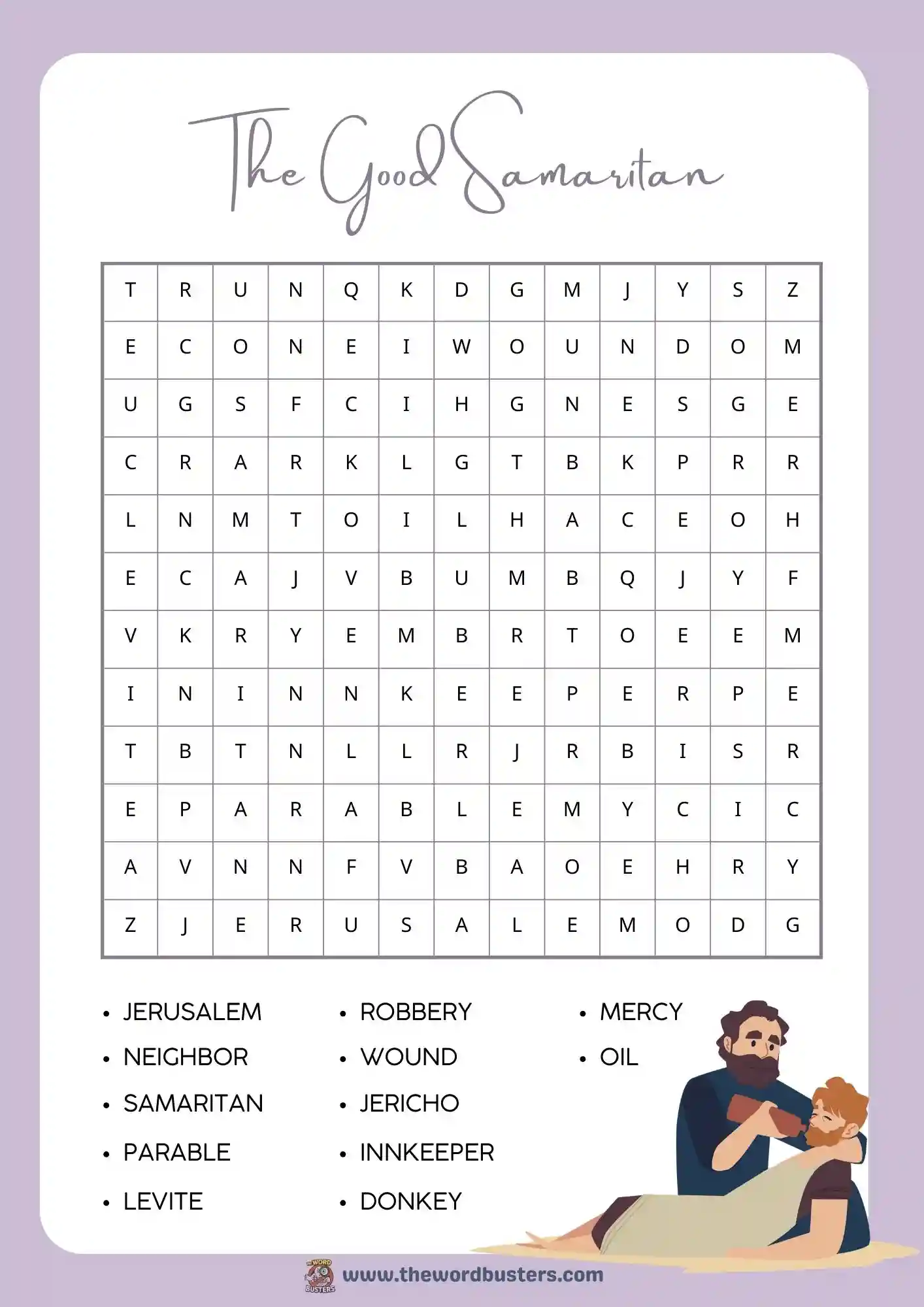 the good samaritan free word search printable pdf